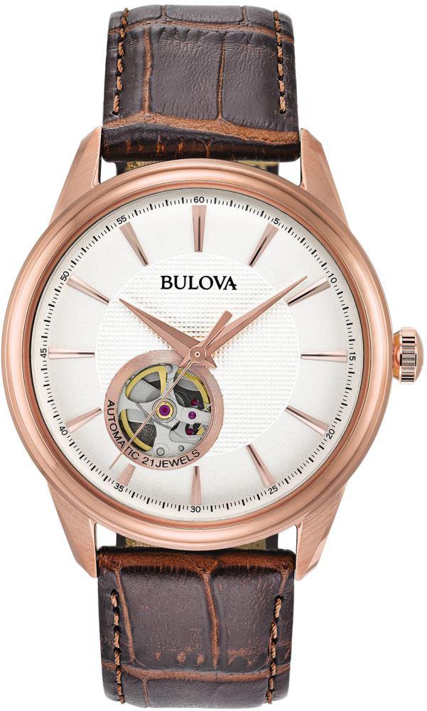 Bulova 97A133 43 mm Kahverengi Deri Kordon Analog Kol Saati