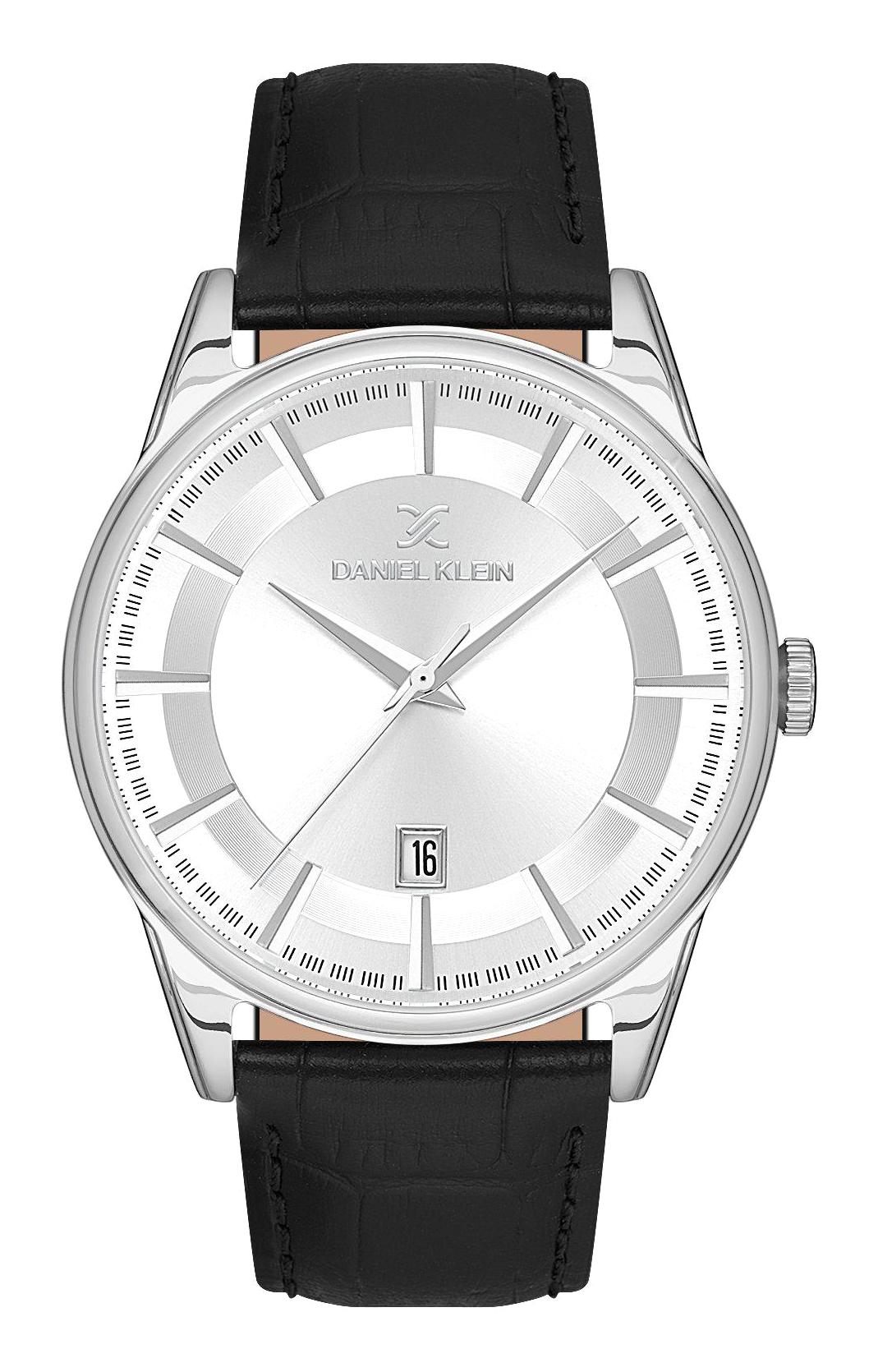 Daniel Klein DK.1.13669-1 Takvimli 44 mm Siyah Deri Kordon Analog Erkek Kol Saati