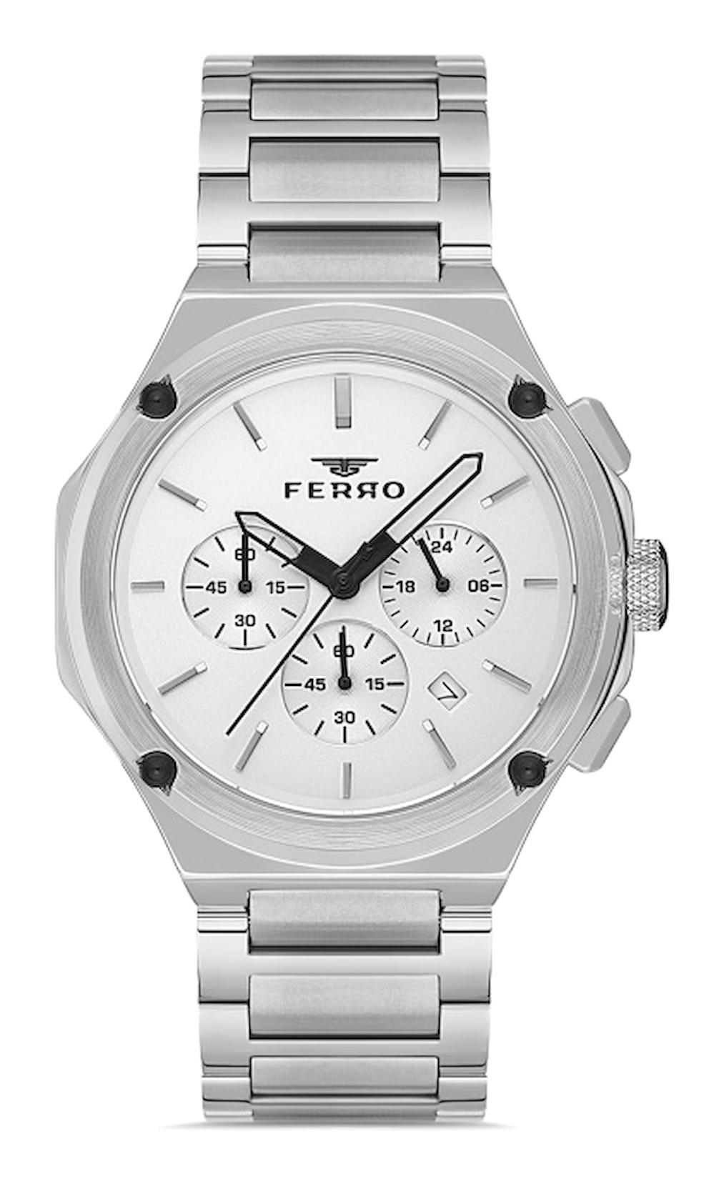 Ferro FM40103A-A Takvimli 45 mm Metal Kordon Analog Erkek Kol Saati