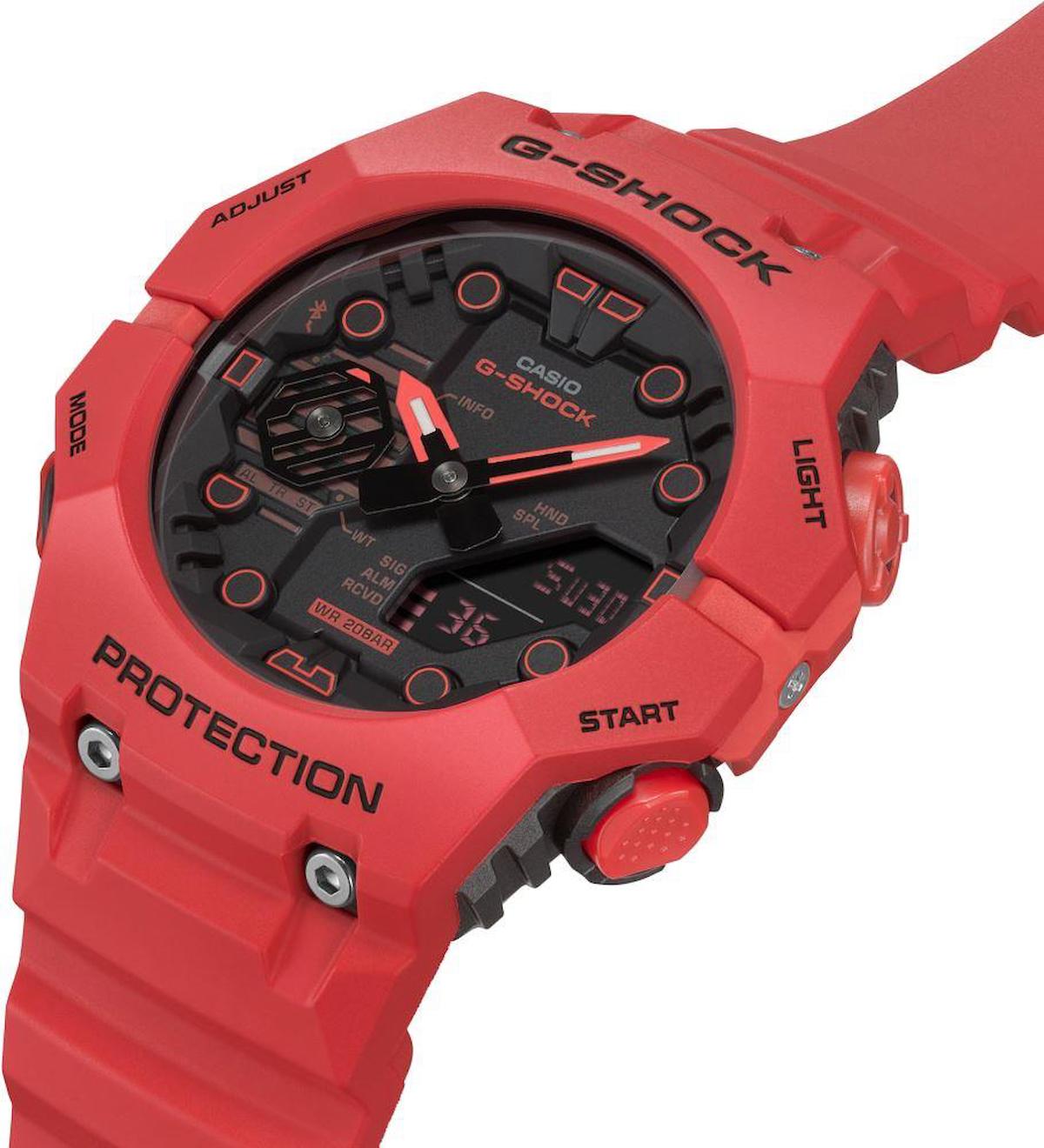 Casio GA-B001-4ADR Takvimli 46-50 mm Kırmızı Silikon Kordon Analog Erkek Kol Saati