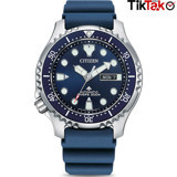 Citizen NY0141-10LE Takvimli Lacivert Silikon Kordon Analog Erkek Kol Saati