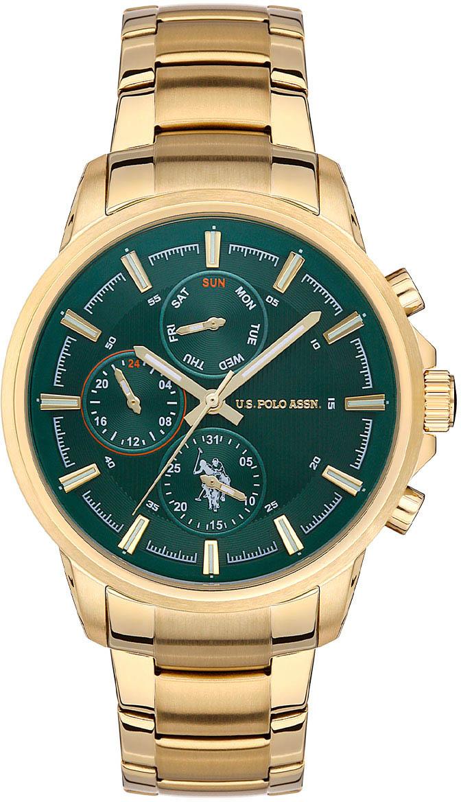 U.S. Polo Assn USPA1016-10 Takvimli 44 mm Altın Çelik Kordon Analog Erkek Kol Saati