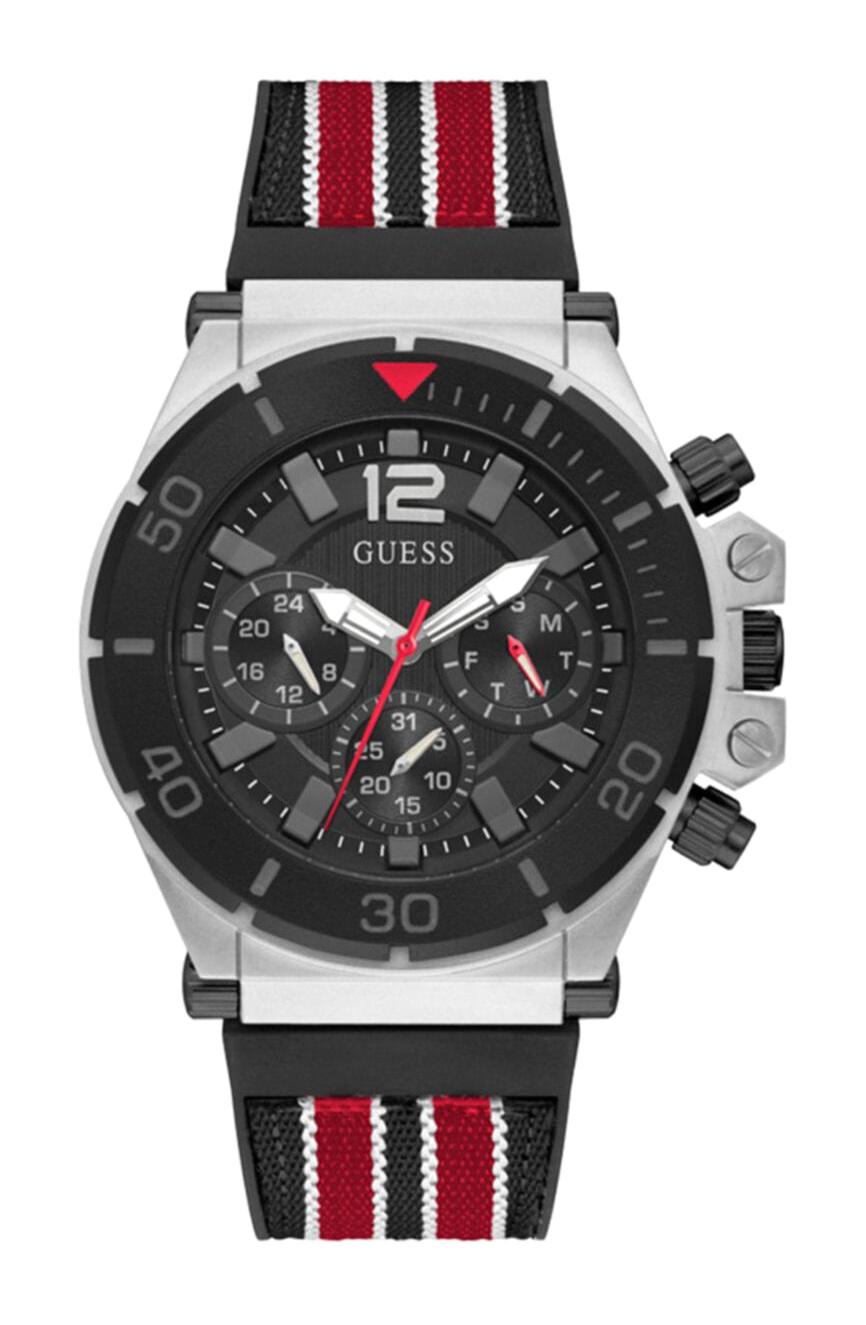 Guess GUGW0415G1 Pusulalı Takvimli 48 mm Çok Renkli Silikon Kordon Analog Erkek Kol Saati