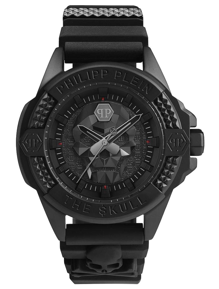 Philipp Plein PWAAA0721 Takvimli 44 mm Siyah Silikon Kordon Analog Erkek Kol Saati