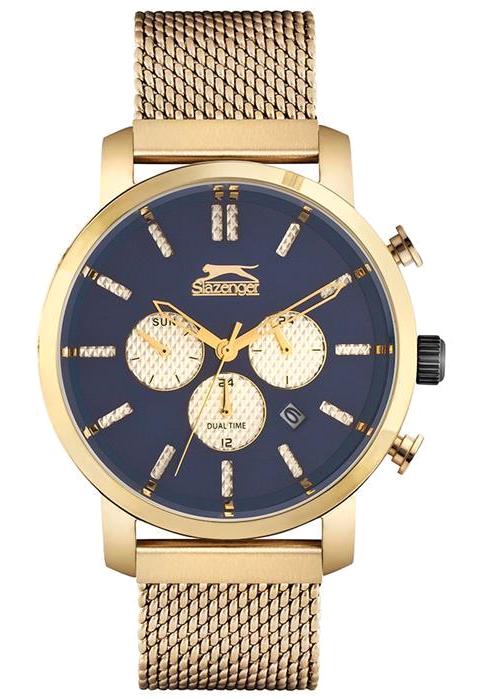 Slazenger SL.09.1775.2.06 Takvimli 44 mm Altın Çelik Kordon Analog Erkek Kol Saati