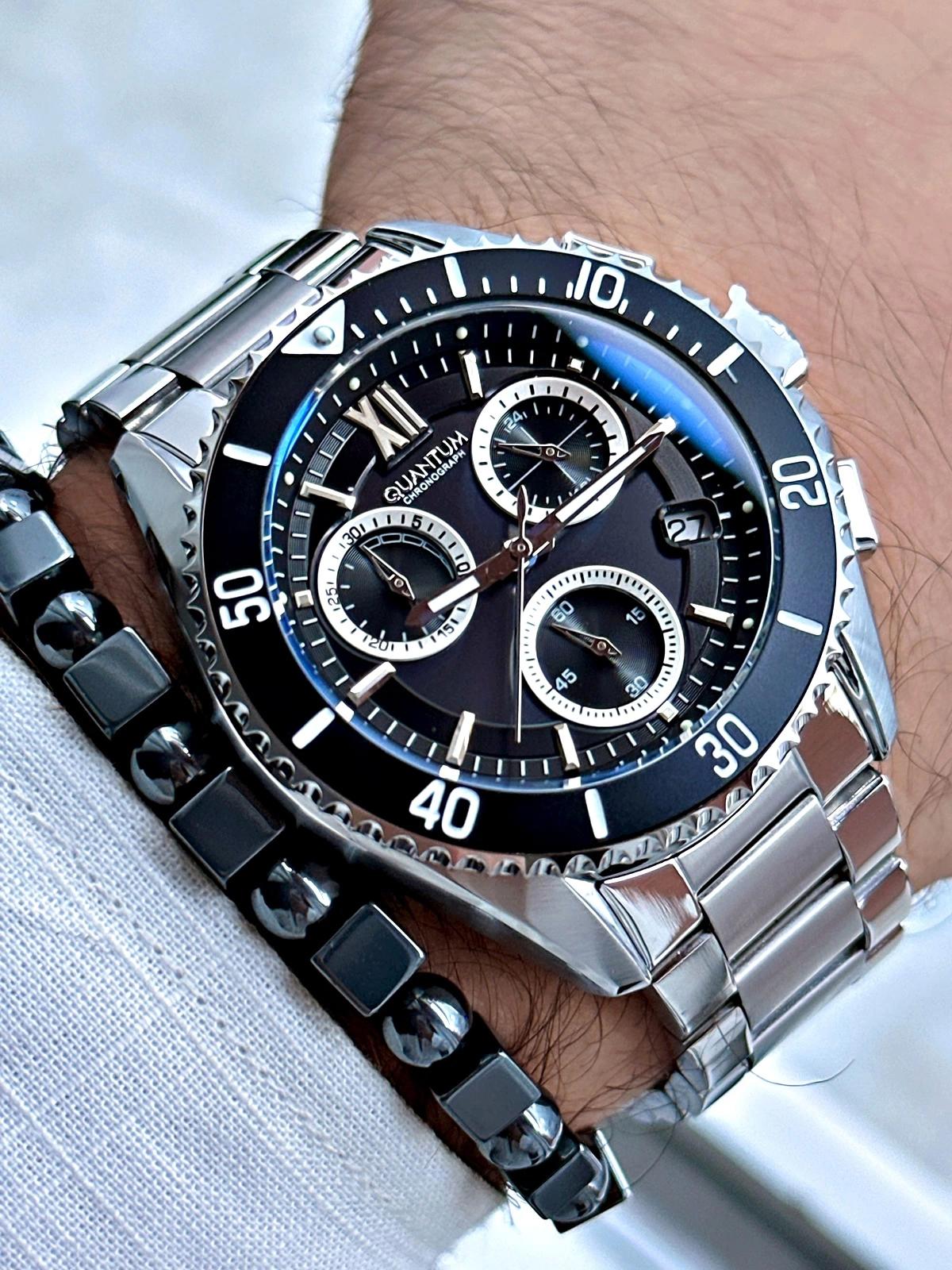 Quantum PWG1123 Takvimli 43 mm Çelik Kordon Analog Erkek Kol Saati