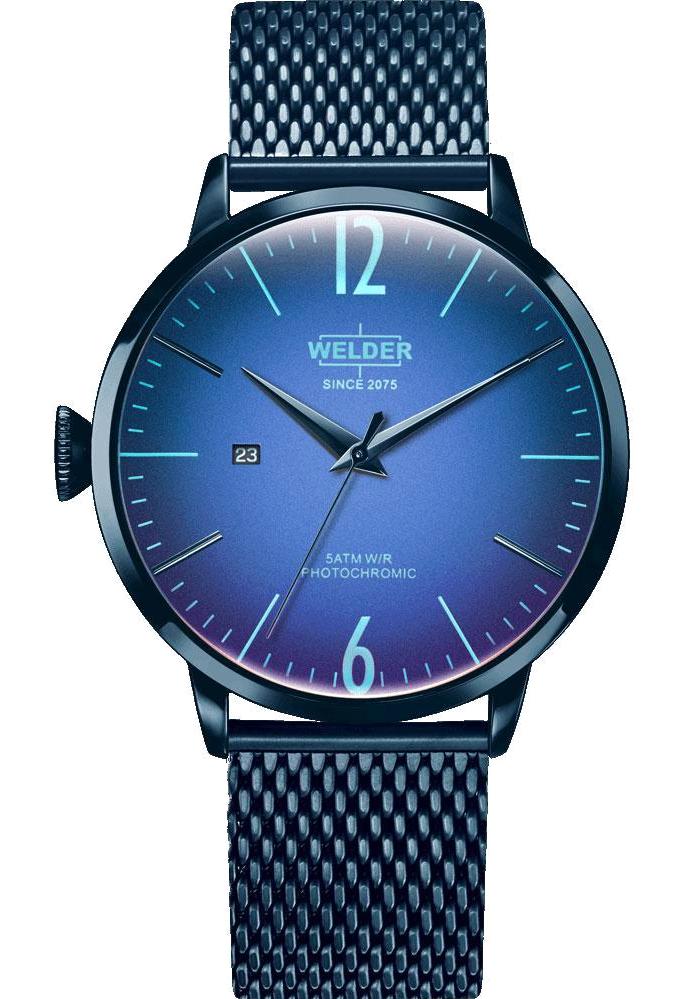 Welder Watch WRC407 Takvimli 45 mm Mavi Çelik Kordon Analog Erkek Kol Saati