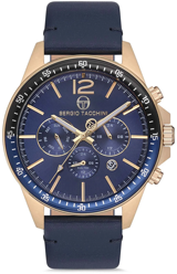 Sergio Tacchini ST.1.10122.5 Takvimli 44 mm Lacivert Deri Kordon Analog Kol Saati