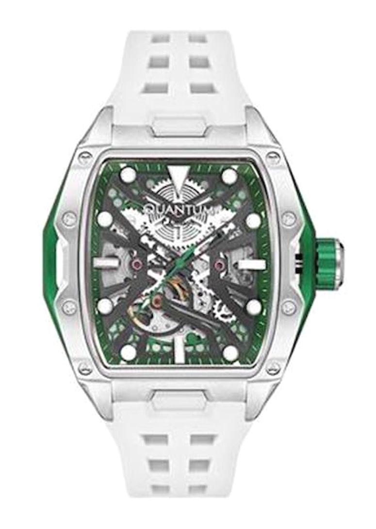 Quantum QMG1103.353 45 mm Beyaz Silikon Kordon Analog Erkek Kol Saati