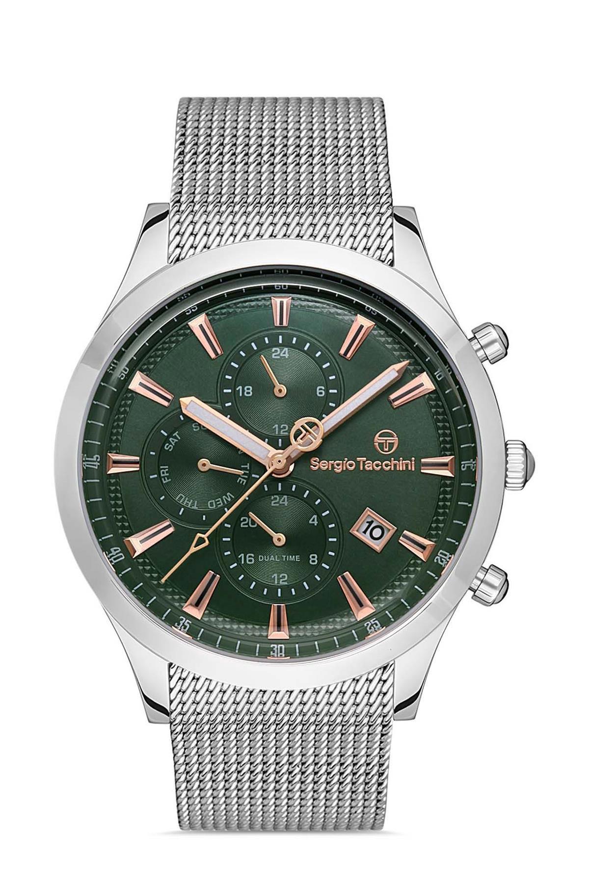 Sergio Tacchini ST.1.10323.4 Takvimli 44 mm Metal Kordon Analog Erkek Kol Saati
