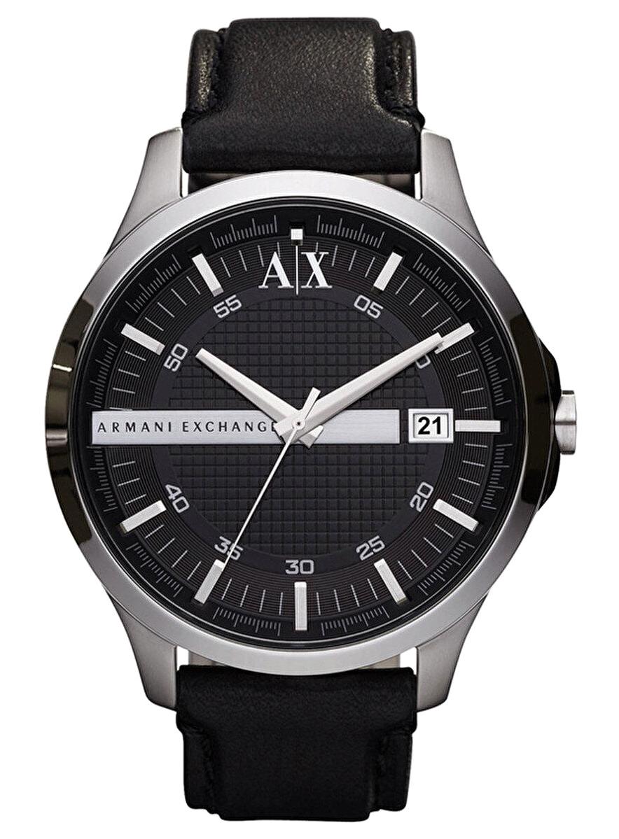 Armani Exchange AX2101 Takvimli 46 mm Siyah Deri Kordon Analog Erkek Kol Saati