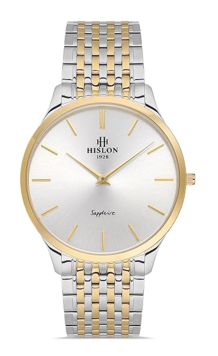 Hislon CL135T-02SG Altın-Çelik Kordon Analog Erkek Kol Saati