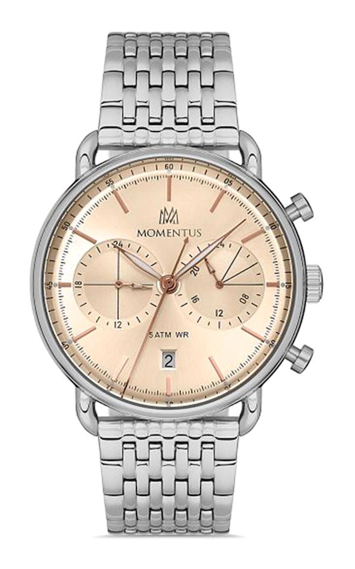 Momentus CC285S-12SR Takvimli 43 mm Çelik Kordon Analog Erkek Kol Saati