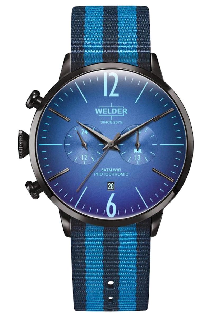 Welder Watch WWRC510 Pusulalı Takvimli 45 mm Mavi-Siyah Çelik Kordon Analog Erkek Kol Saati