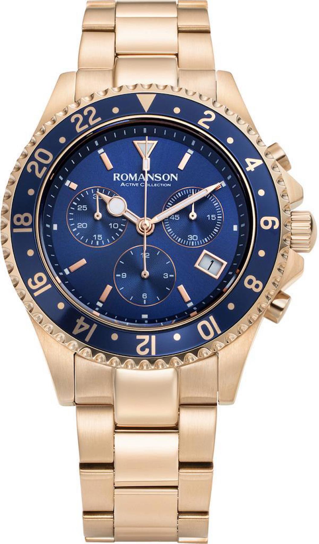 Romanson AM0005HMRRA46R Takvimli 41 mm Rose Gold Çelik Kordon Analog Erkek Kol Saati