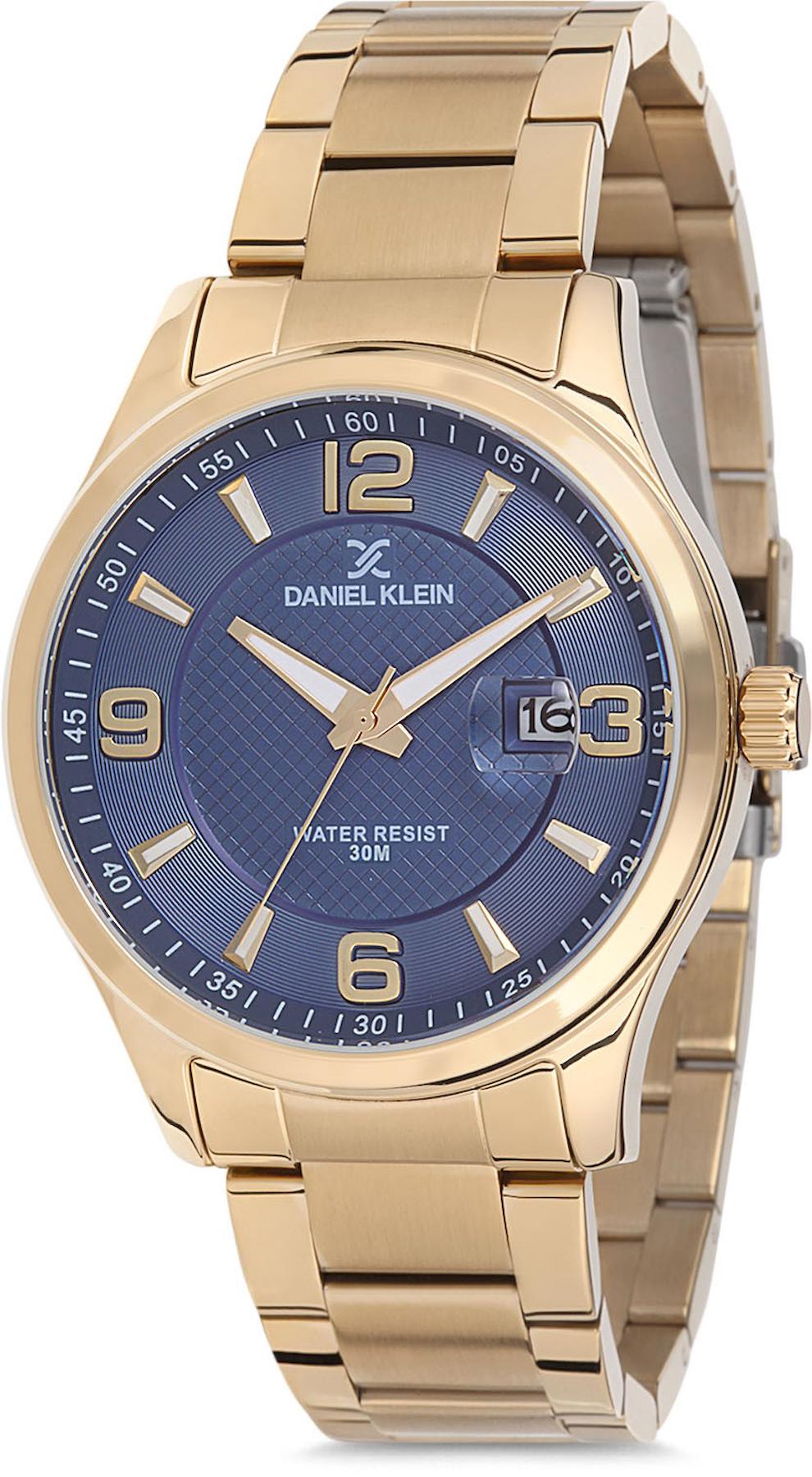 Daniel Klein DK.1.12446.7 Takvimli 42 mm Altın Çelik Kordon Analog Erkek Kol Saati