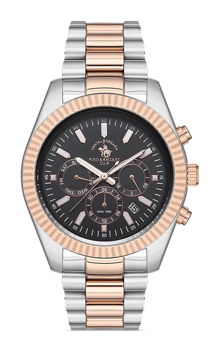 Santa Barbara Polo & Racquet Club SB.1.10228.5 Takvimli 43 mm Gri-Rose Gold Çelik Kordon Analog Erkek Kol Saati