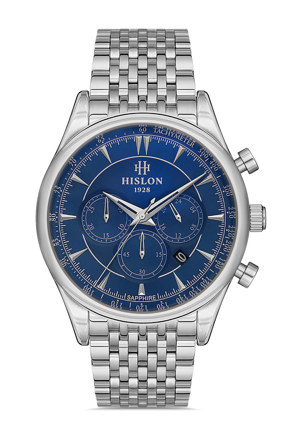 Hislon MS101S-11SN Pusulalı Takvimli 45 mm Çelik Kordon Analog Erkek Kol Saati