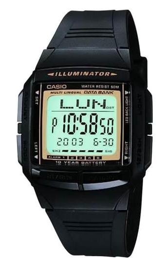 Casio DB-36-9AVDF Takvimli 36.6 mm Siyah Silikon Kordon Dijital Erkek Kol Saati