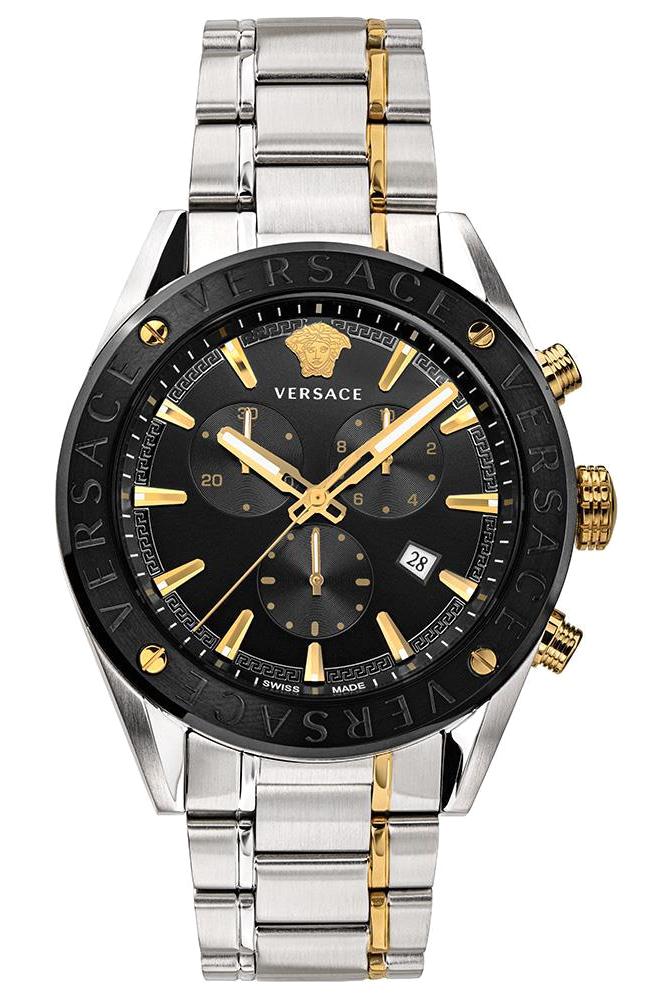 Versace VRSCVEHB00619 Takvimli 45 mm Altın-Çelik Kordon Analog Erkek Kol Saati