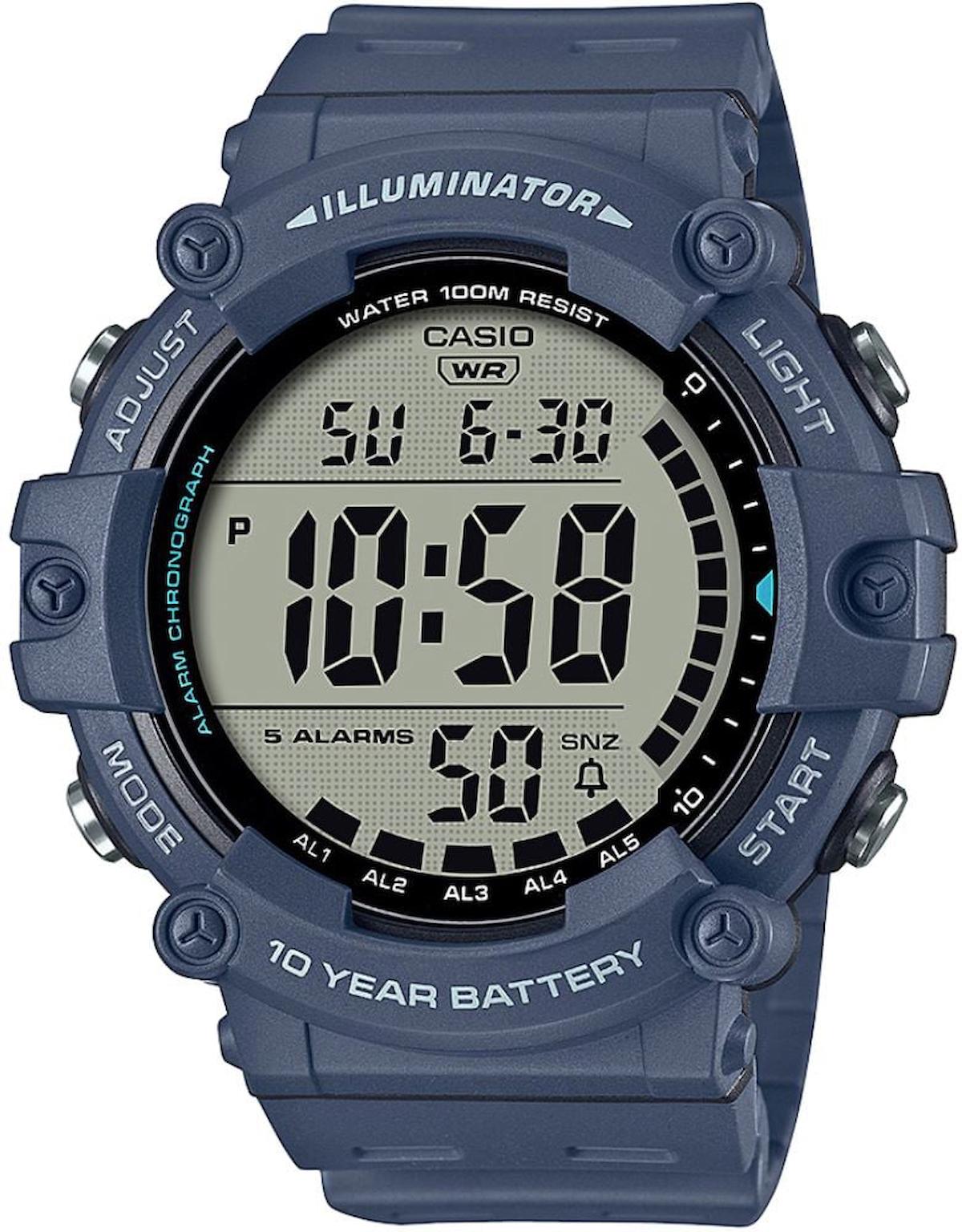 Casio AE-1500WH-2AVDF Takvimli 51.2 mm Lacivert Silikon Kordon Analog Erkek Kol Saati