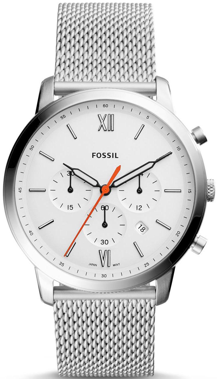 Fossil FFS5382 Takvimli 44 mm Gri Deri Kordon Analog Erkek Kol Saati
