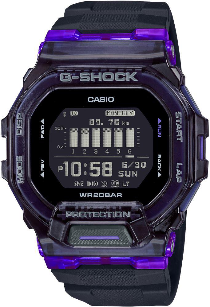 Casio GBD-200SM-1A6DR Takvimli 45 mm Füme Plastik Kordon Dijital Kol Saati