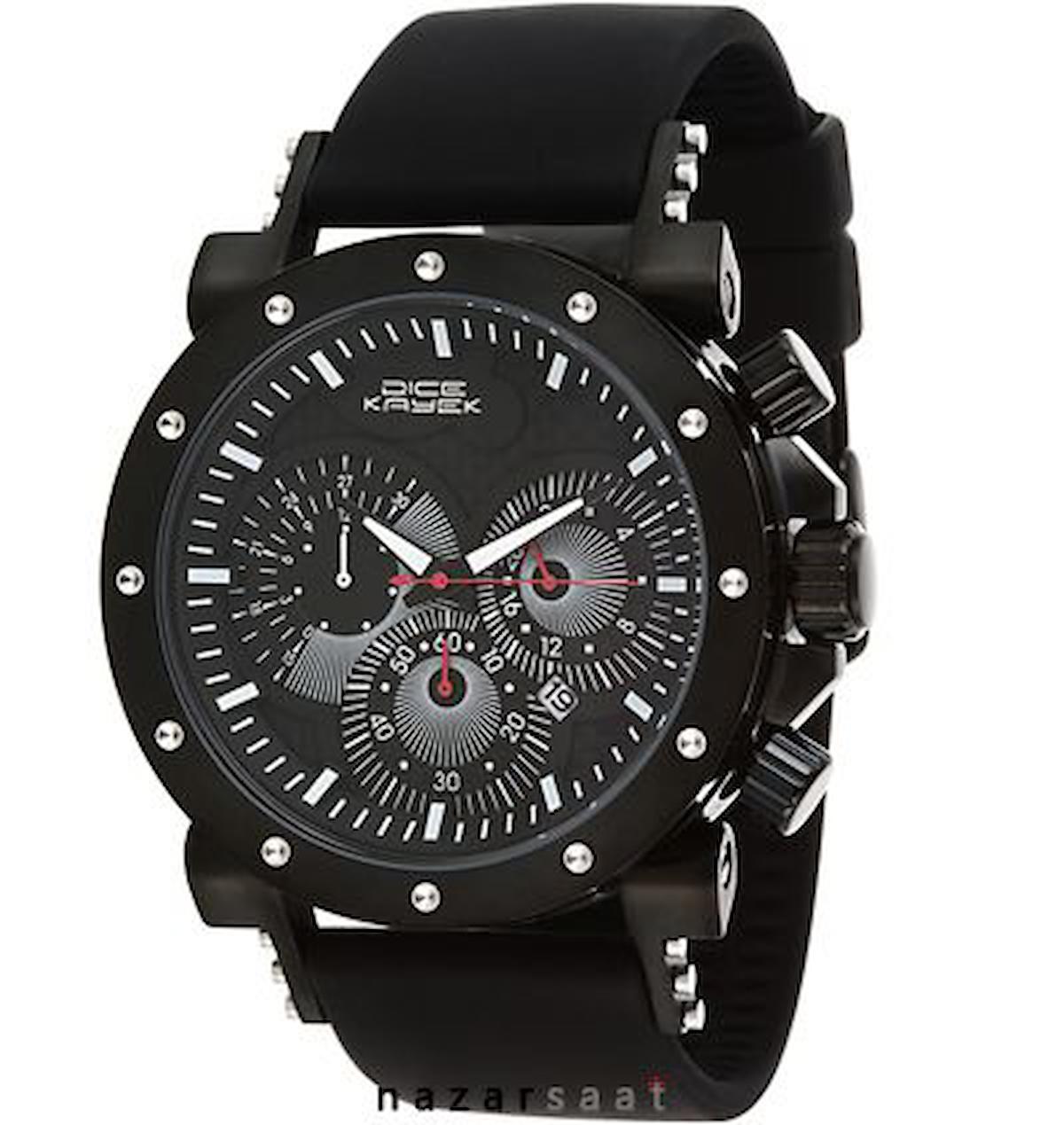Dice Kayek D41037BB Takvimli 42 mm Siyah Silikon Kordon Analog Erkek Kol Saati