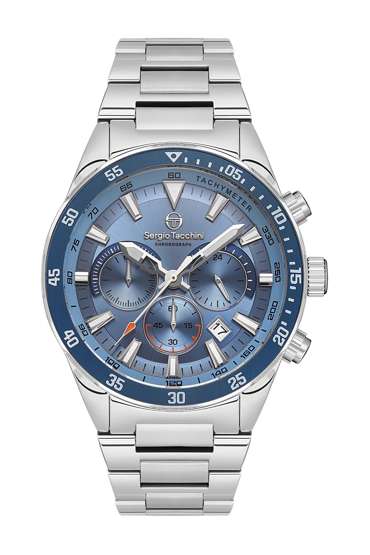 Sergio Tacchini ST.1.10430.2 Takvimli 45 mm Çelik Kordon Analog Erkek Kol Saati