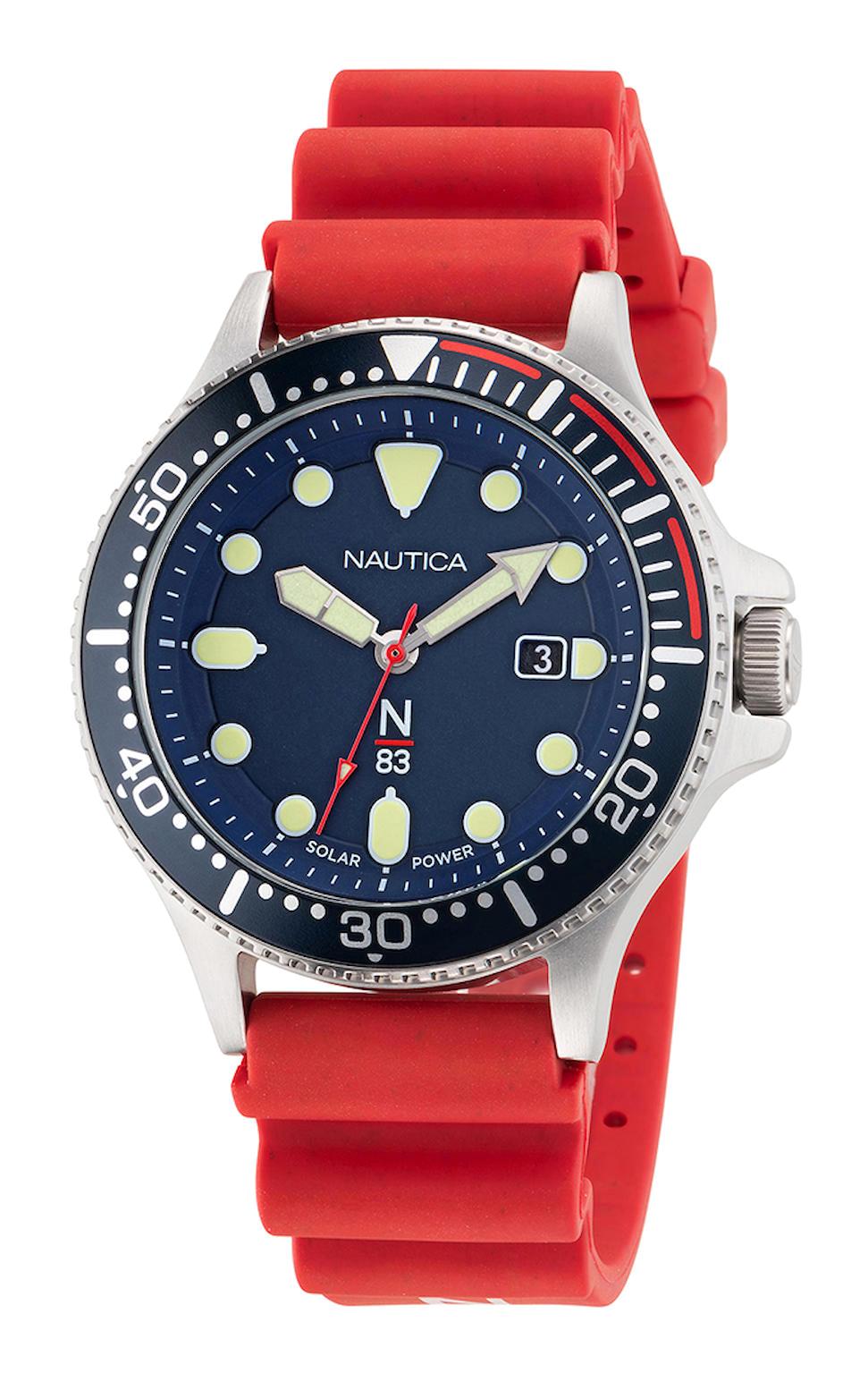 Nautica NAPCBS301 Takvimli 43 mm Kırmızı Silikon Kordon Analog Erkek Kol Saati