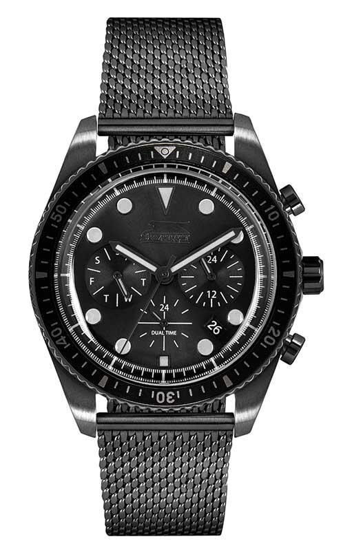 Slazenger SL.09.1721.2.04 Takvimli 43 mm Siyah Metal Kordon Analog Erkek Kol Saati