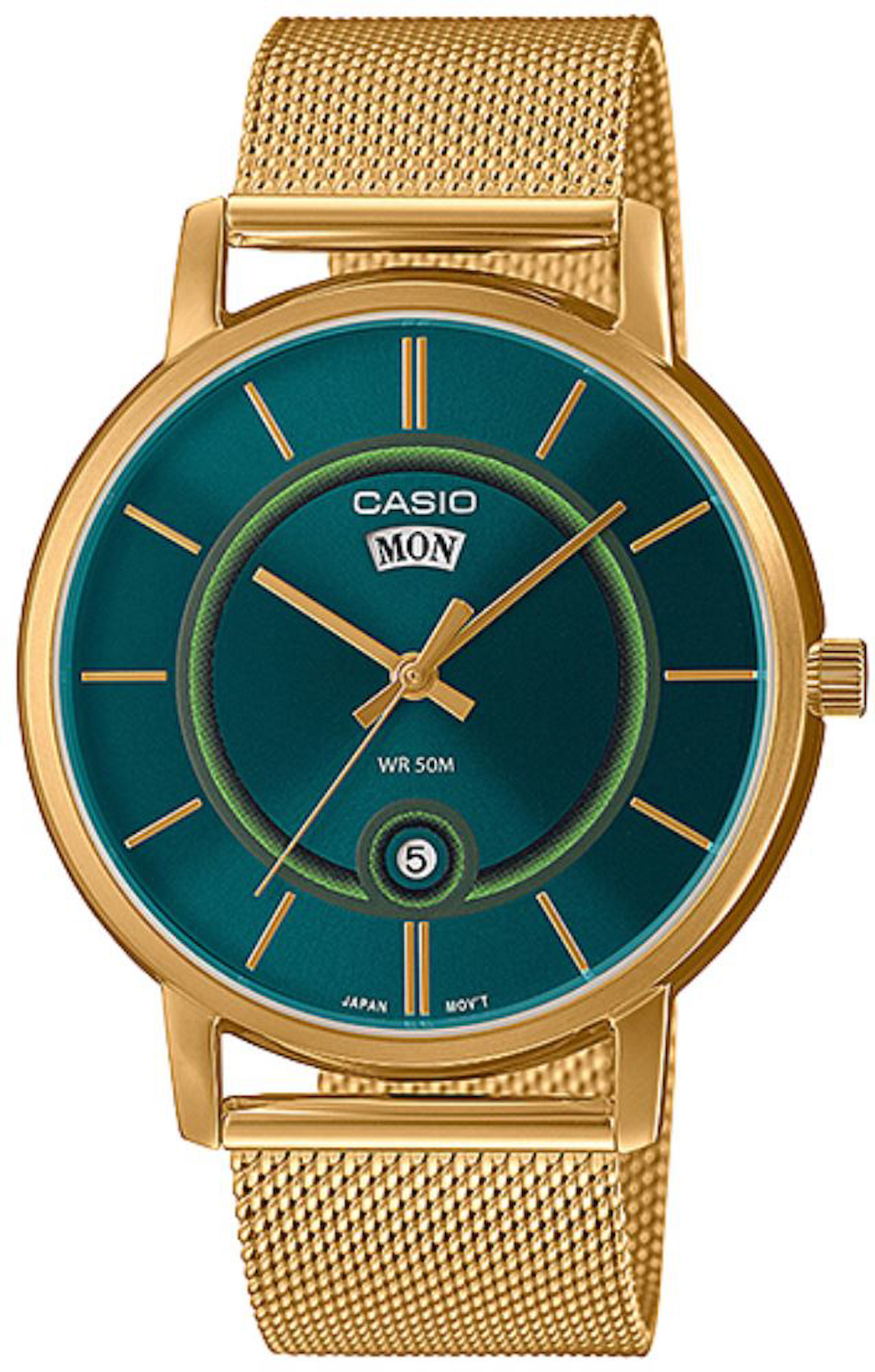 Casio MTP-B120MG-3AVDF Takvimli 41 mm Altın Çelik Kordon Analog Erkek Kol Saati