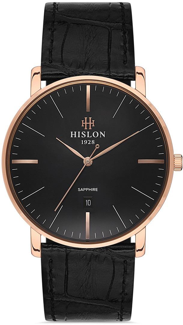 Hislon CL124R-04BR Takvimli 42 mm Sarı Deri Kordon Analog Erkek Kol Saati