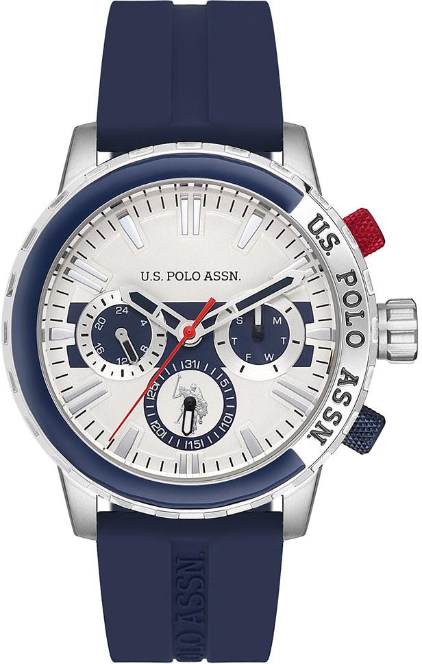 U.S. Polo Assn USPA1026-06 Takvimli 45 mm Lacivert Silikon Kordon Analog Erkek Kol Saati