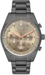 Sergio Tacchini ST.1.10213.2 Takvimli 43 mm Füme Çelik Kordon Analog Erkek Kol Saati