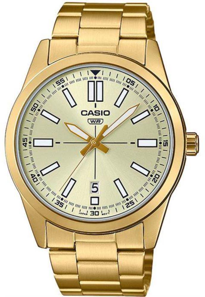 Casio MTP-VD02G-9EUDF Takvimli 42 mm Altın Çelik Kordon Analog Erkek Kol Saati