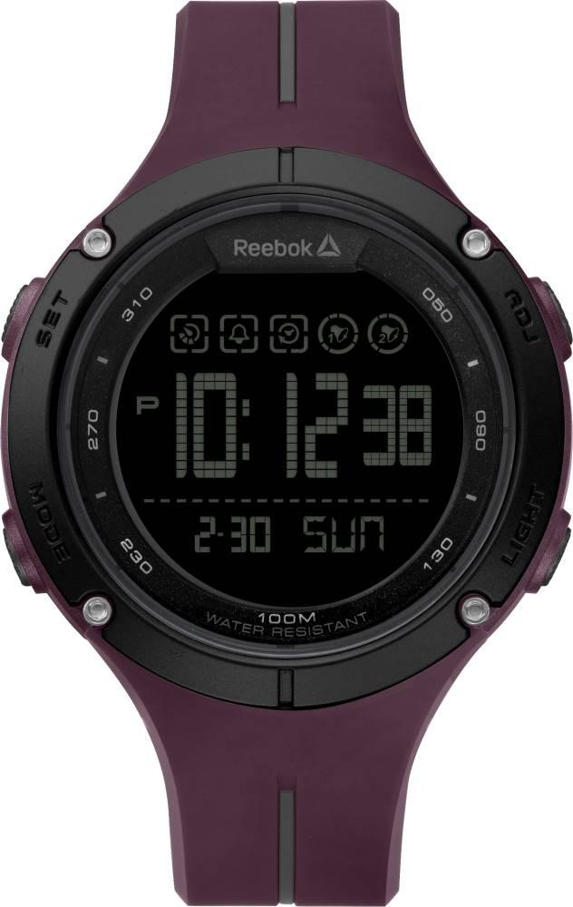 Reebok RD-BAS-G9-PRIR-BW Takvimli 48 mm Bordo Plastik Kordon Dijital Kol Saati