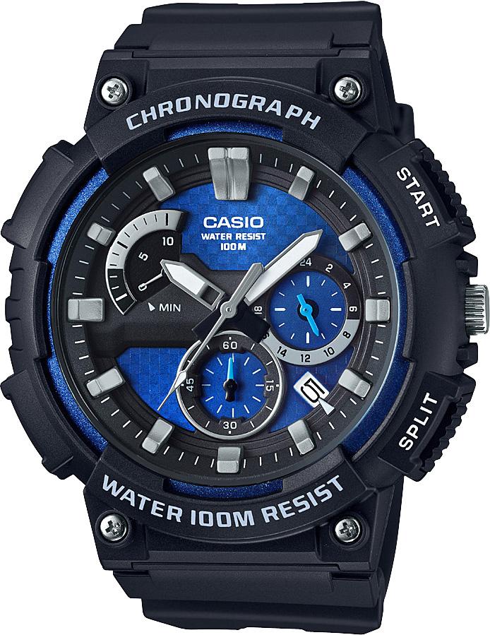 Casio MCW-200H-2AVDF Takvimli 53.5 mm Siyah Silikon Kordon Analog Erkek Kol Saati
