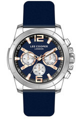 Lee Cooper LC07613.399-NM Takvimli 44 mm Lacivert Deri Kordon Analog Erkek Kol Saati
