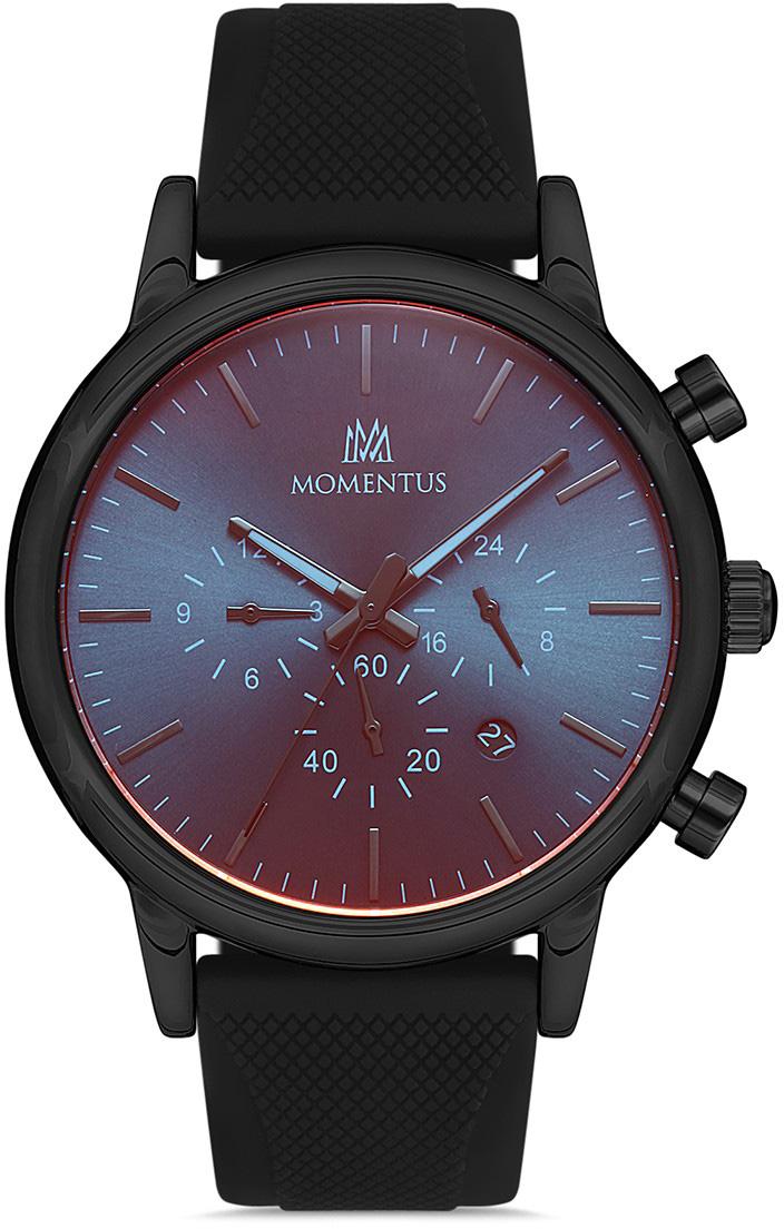 Momentus CC235B-11BN Takvimli 44 mm Siyah Silikon Kordon Analog Kol Saati