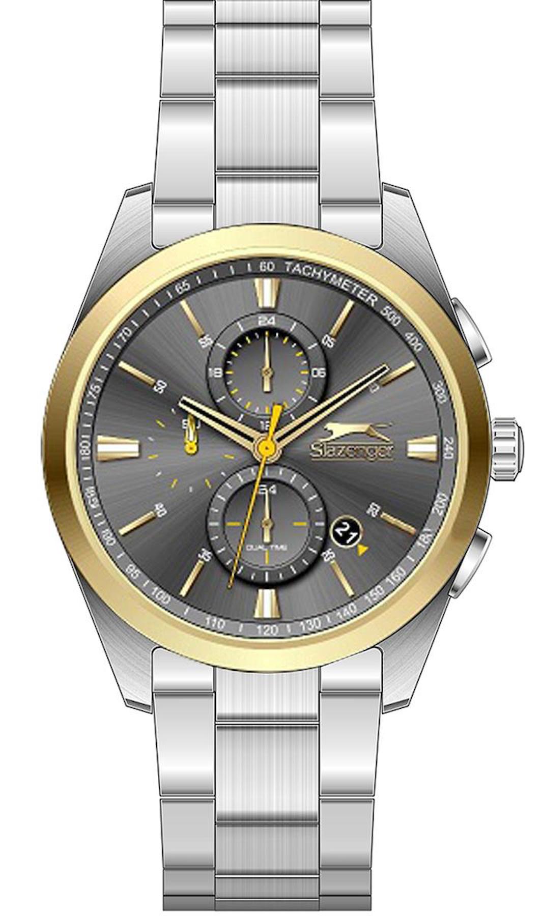 Slazenger SL.09.2215.2.03 Takvimli 44 mm Metal Kordon Analog Erkek Kol Saati