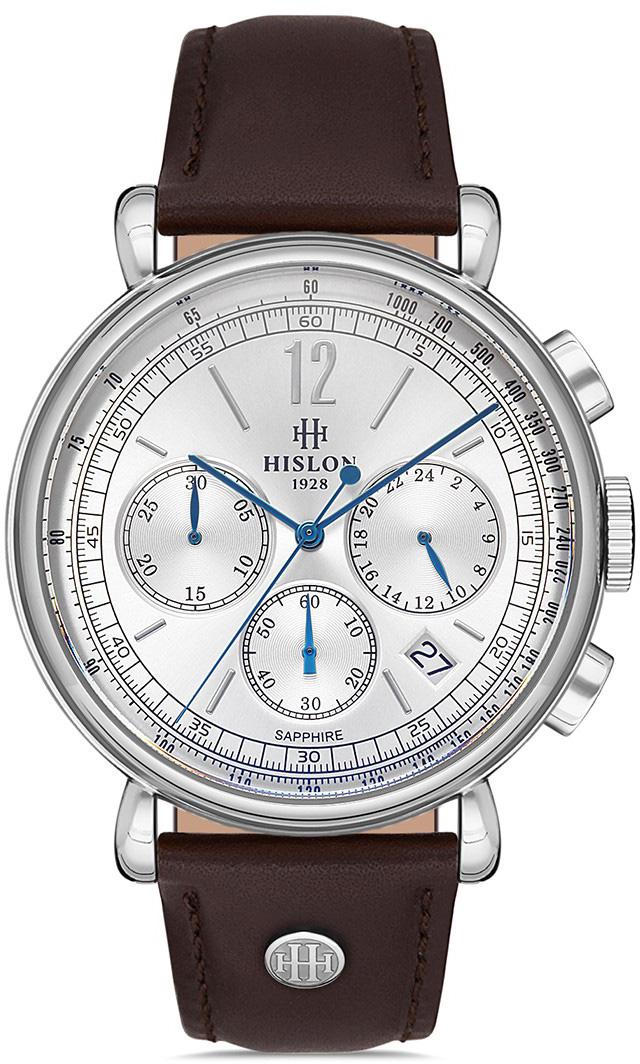 Hislon MS100S-02KS Pusulalı Takvimli 44 mm Kahverengi Deri Kordon Analog Erkek Kol Saati