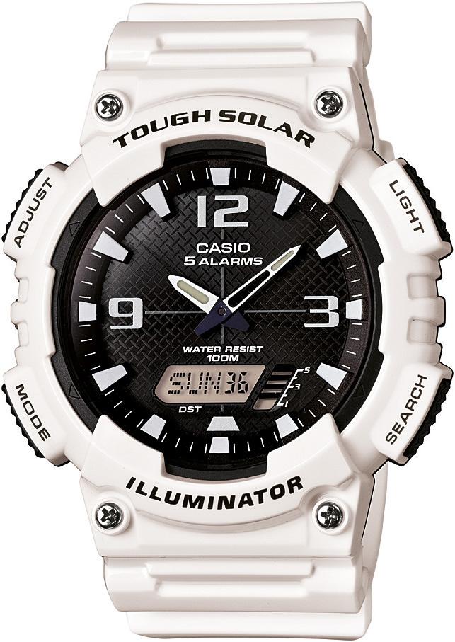 Casio AQ-S810WC-7A Takvimli 46.6 mm Beyaz Silikon Kordon Analog Kol Saati