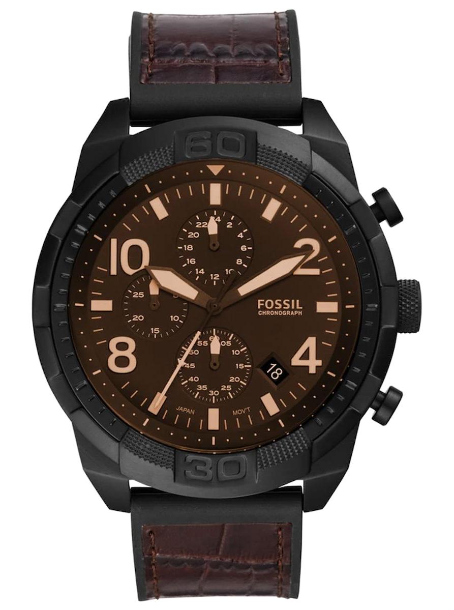Fossil FS5713 Takvimli 46-50 mm Kahverengi Deri Kordon Analog Erkek Kol Saati