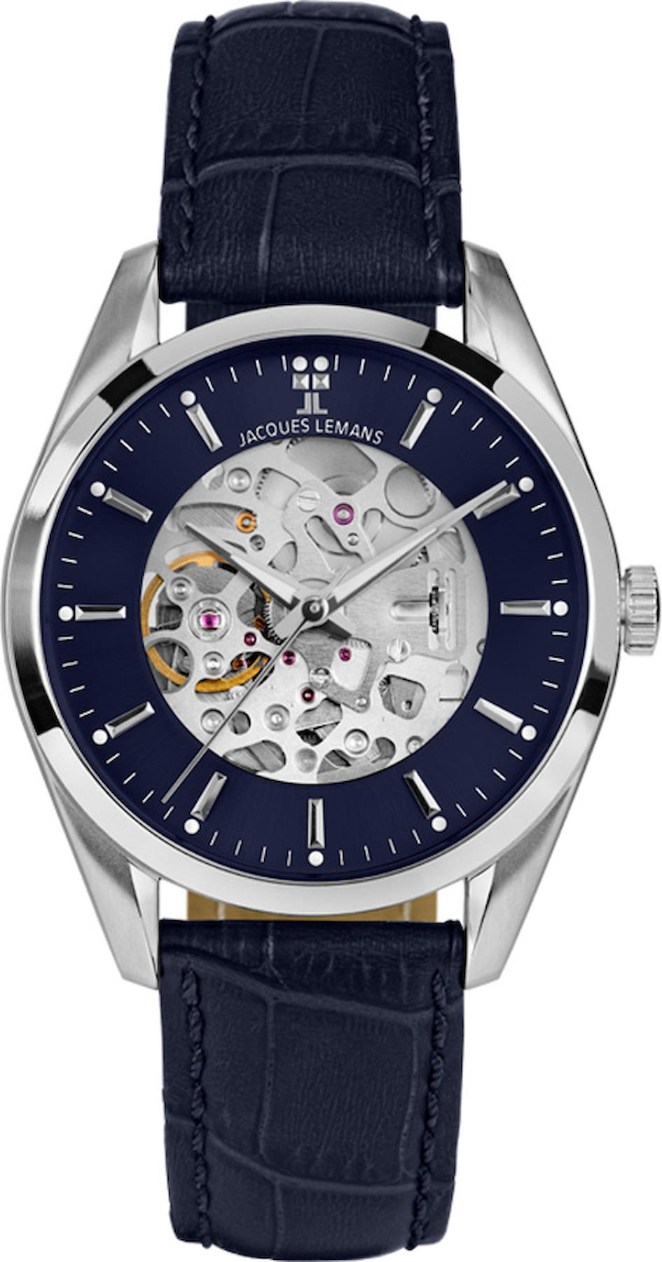 Jacques Lemans 1-2087C 40 mm Lacivert Deri Kordon Analog Kol Saati