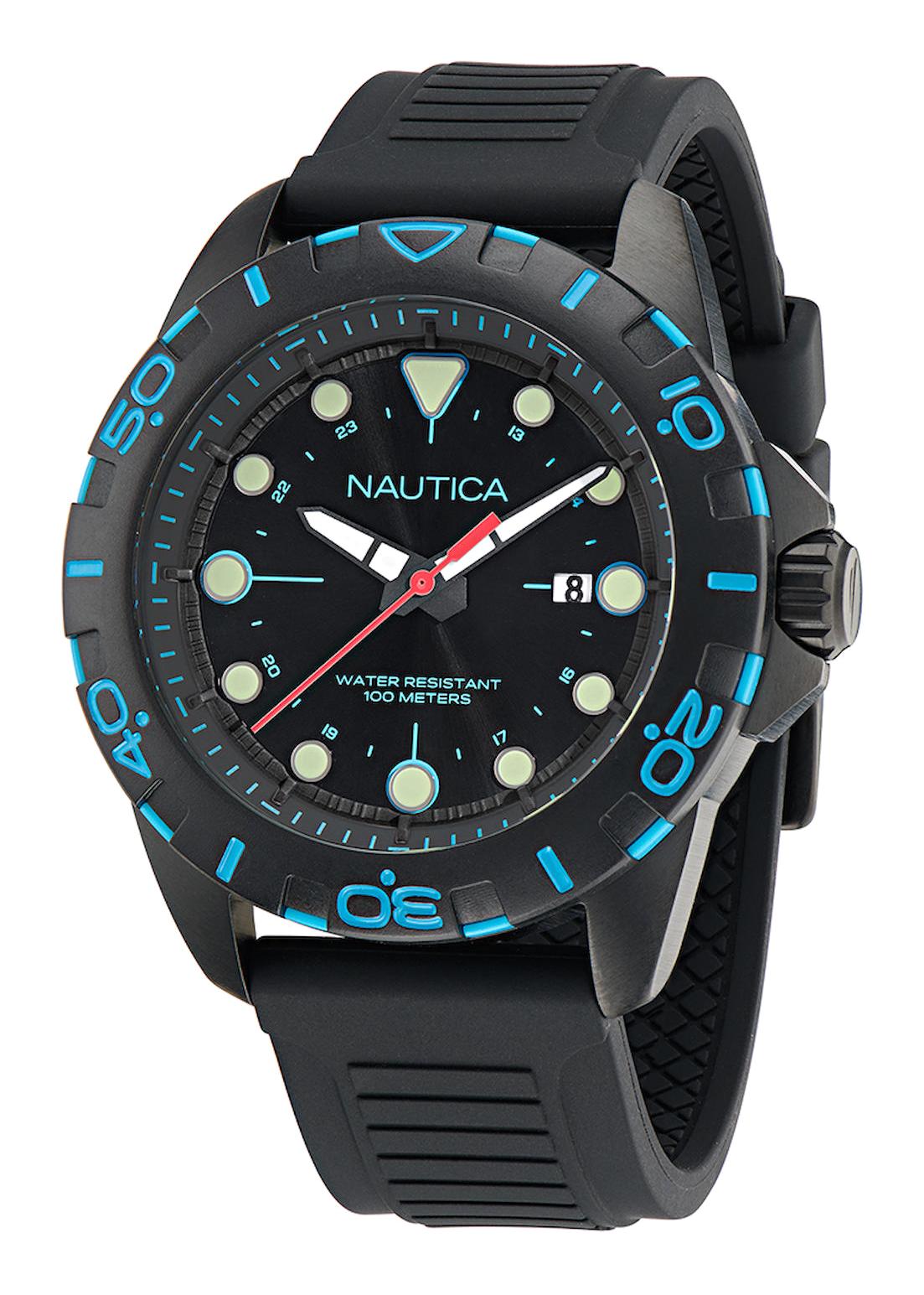 Nautica NAPNRS404 Takvimli 44 mm Siyah Silikon Kordon Analog Erkek Kol Saati