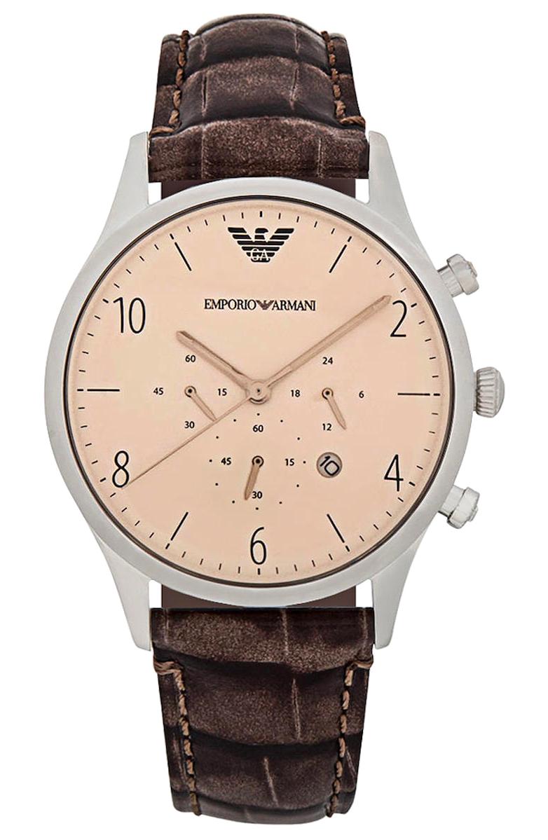 Emporio Armani AR1878 Takvimli 42 mm Kahverengi Deri Kordon Analog Kol Saati