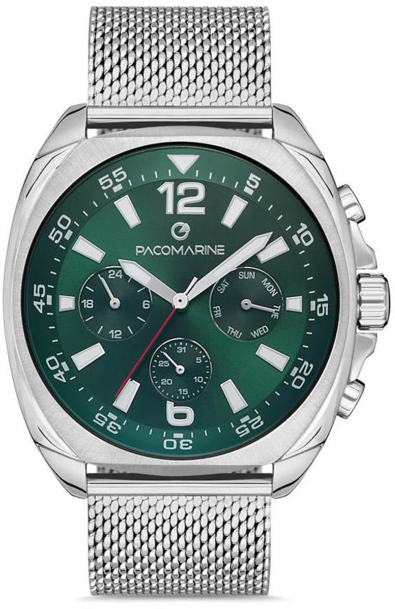 Pacomarine PM.61220.02 Takvimli Çelik Kordon Analog Erkek Kol Saati