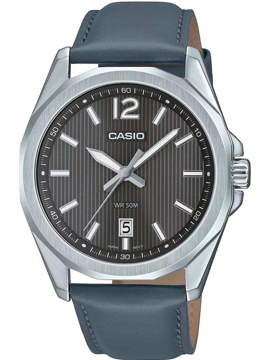 Casio MTP-E725L-8AVDF Takvimli 42 mm Gri Deri Kordon Analog Erkek Kol Saati