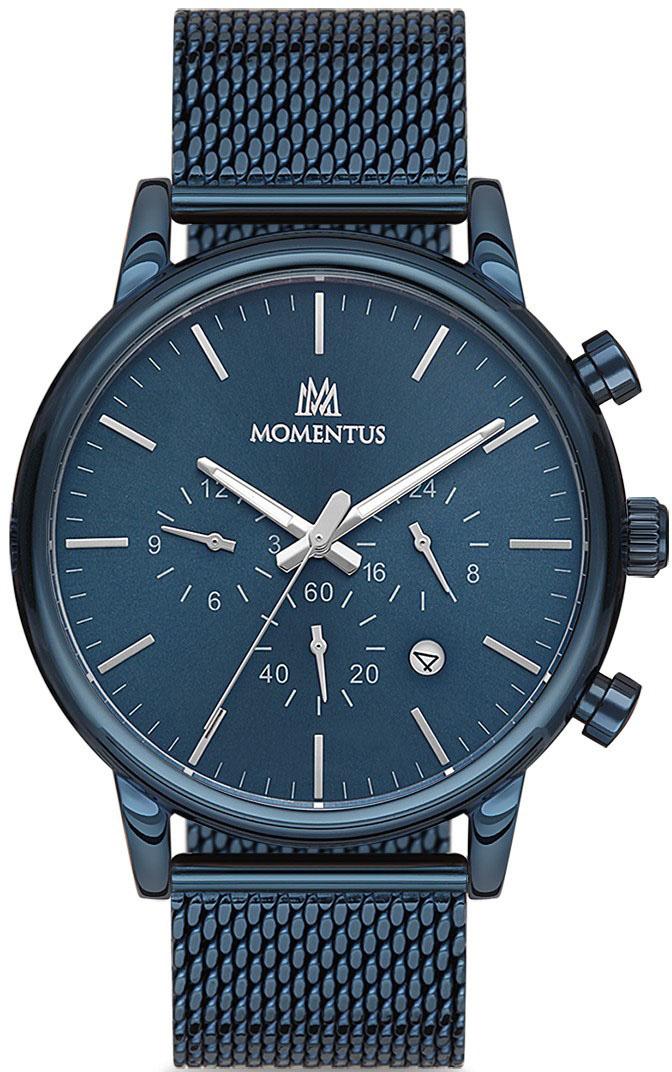 Momentus CC235M-11SS Takvimli 44 mm Lacivert Çelik Kordon Analog Kol Saati